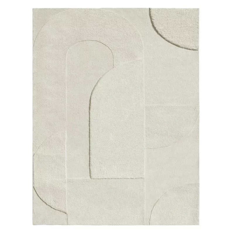 (B884) Ivory High-Low Area Rug, 8x10