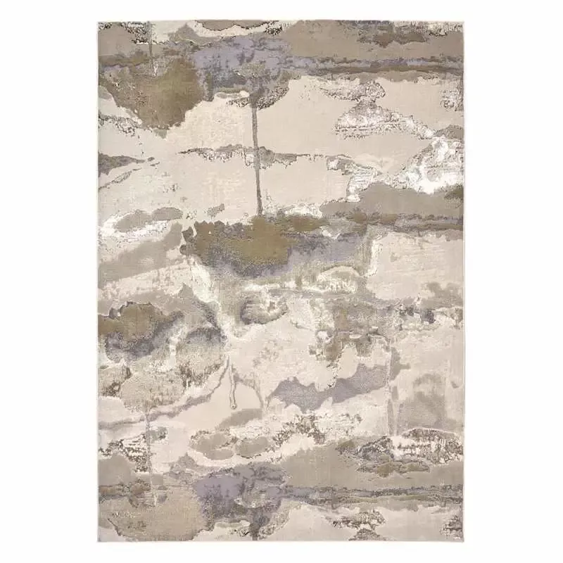 (B889) Aurora Neutral Abstract Area Rug, 5x7