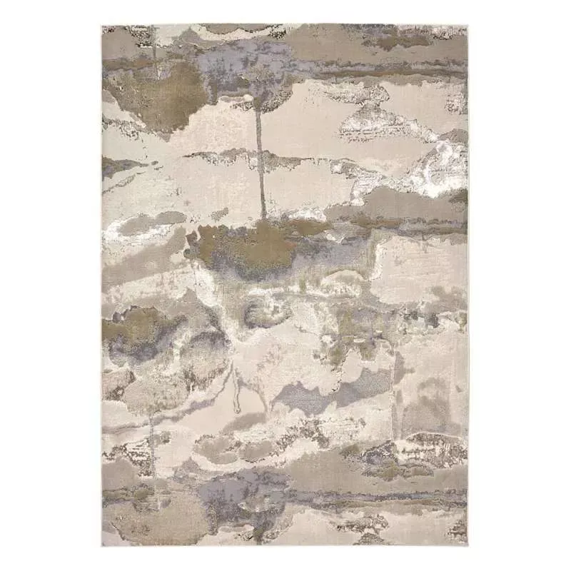 (B889) Aurora Neutral Abstract Area Rug, 7x10