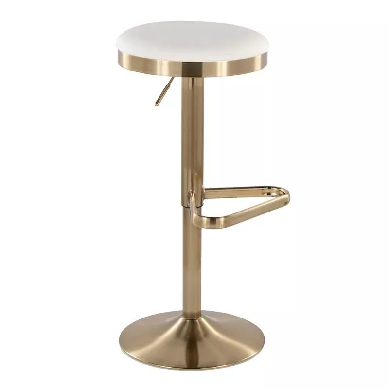 Bailey Adjustable Swivel Barstool, Gold