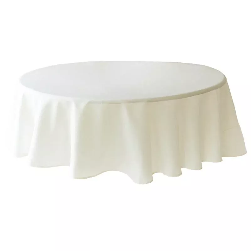 Basics Solid Ivory Round Tablecloth, 70"