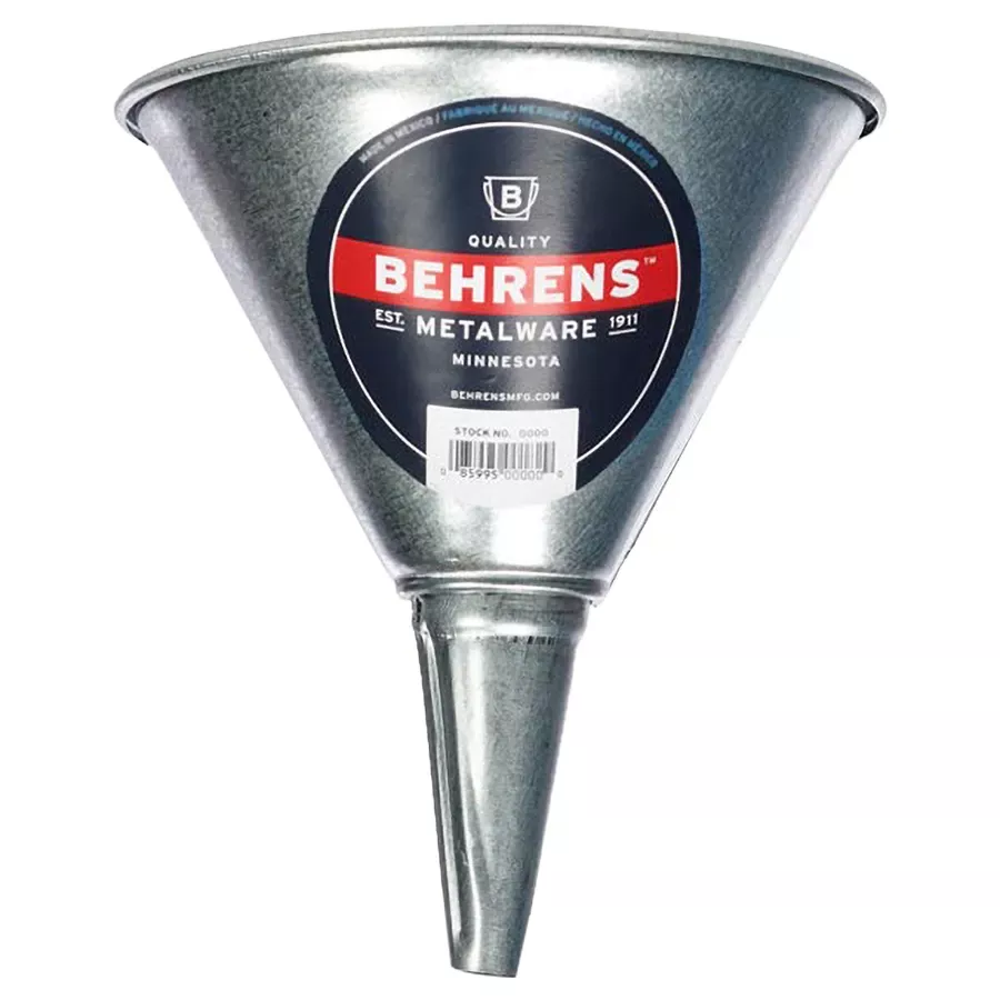 Behrens Galvanized Steel Funnel w/ Screen - 1 qt