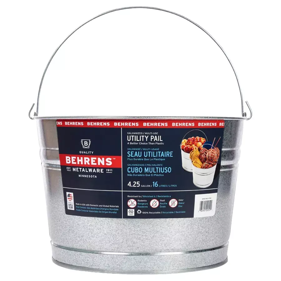 Behrens Galvanized Steel Pail - 4-1/4 gal