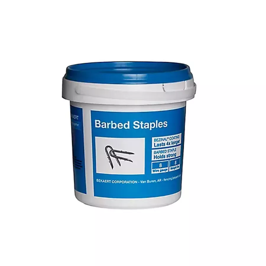 Bekaert 1.75" 8 ga Double Barbed Staples (8 lb bucket)