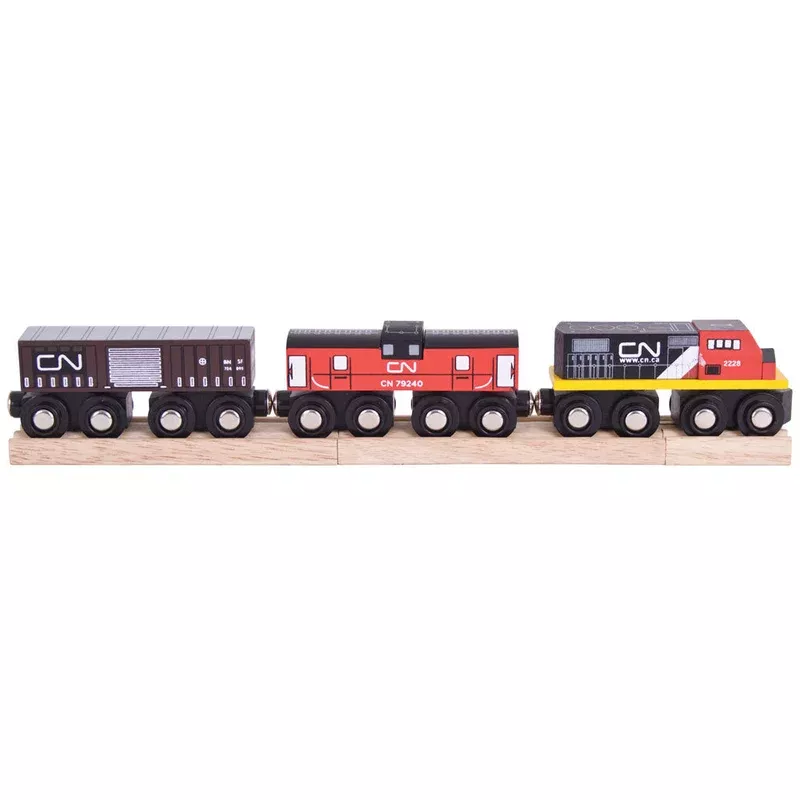 Bigjigs Toys Wooden CN Train Engine with 3 Carriages
