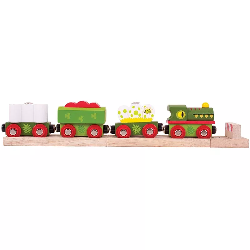 Bigjigs Toys Wooden Dinosaur Train Engine & Carriages