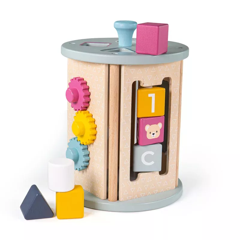 Bigjigs Toys Wooden Rolling Activity Centre 4 Sided Activity Toy