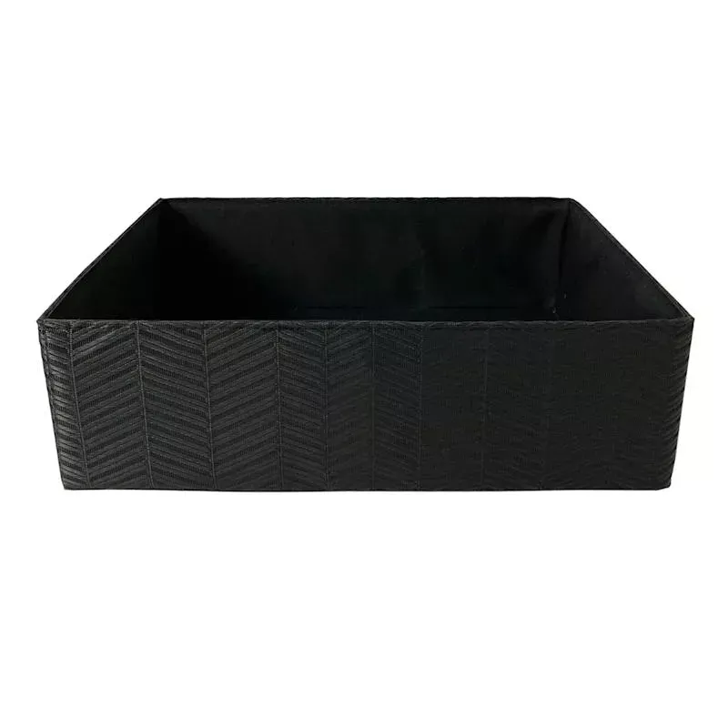 Black Chevron Storage Basket, Medium