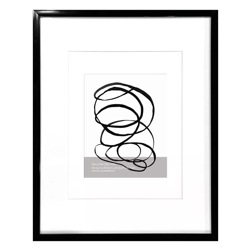 Black Double Mat Wall Frame, 16x20