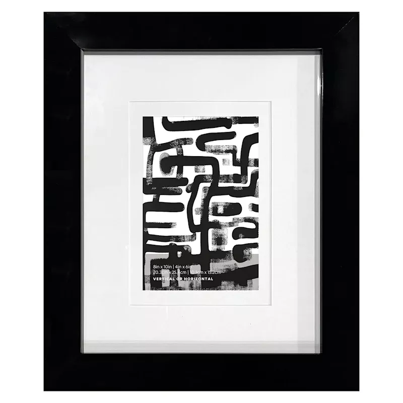 Black Double Mat Wide Wall Frame, 8x10