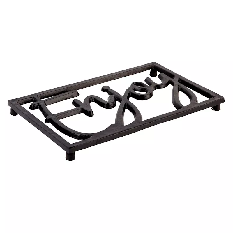 Black Metal Enjoy Trivet, 10"