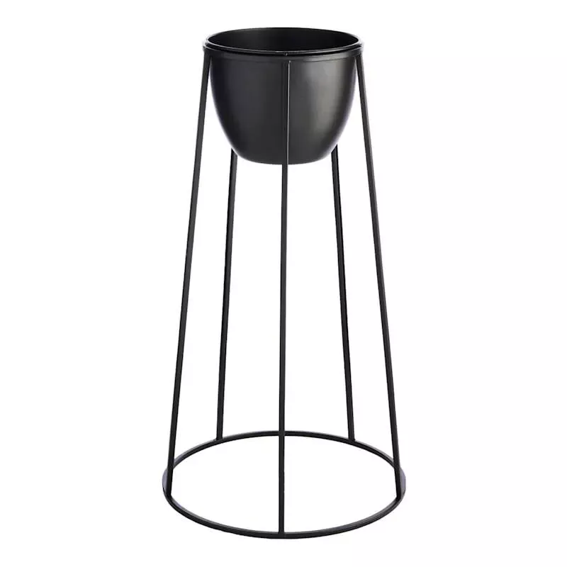 Black Metal Planter Stand, Large