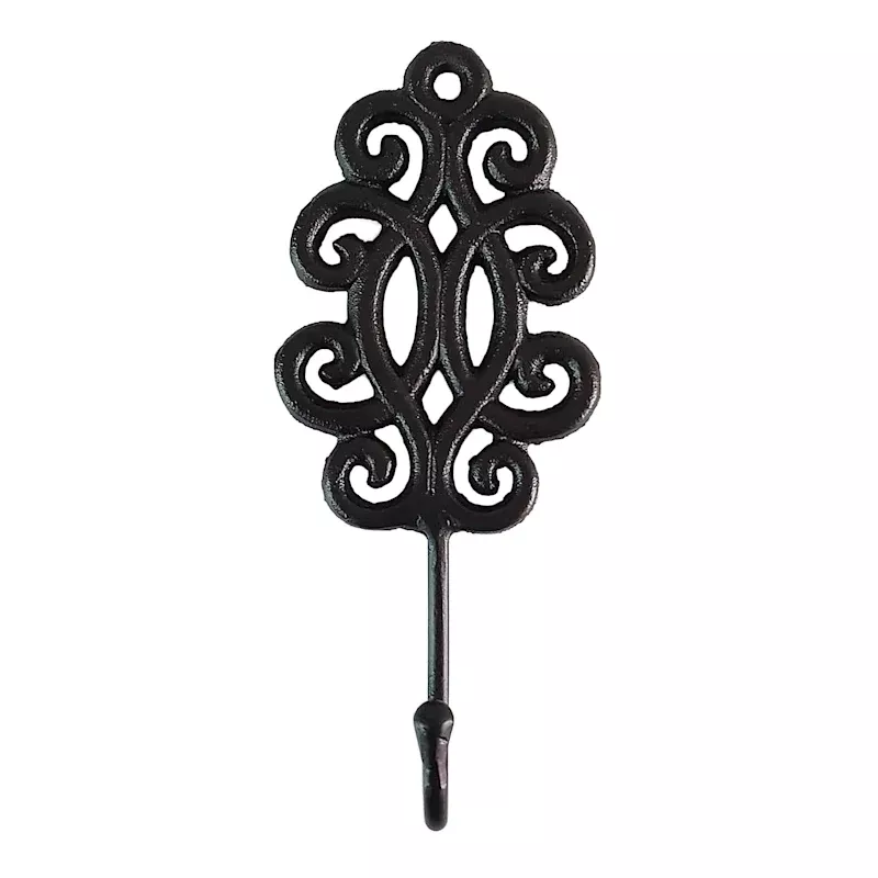 Black Metal Wall Hook, 3x7