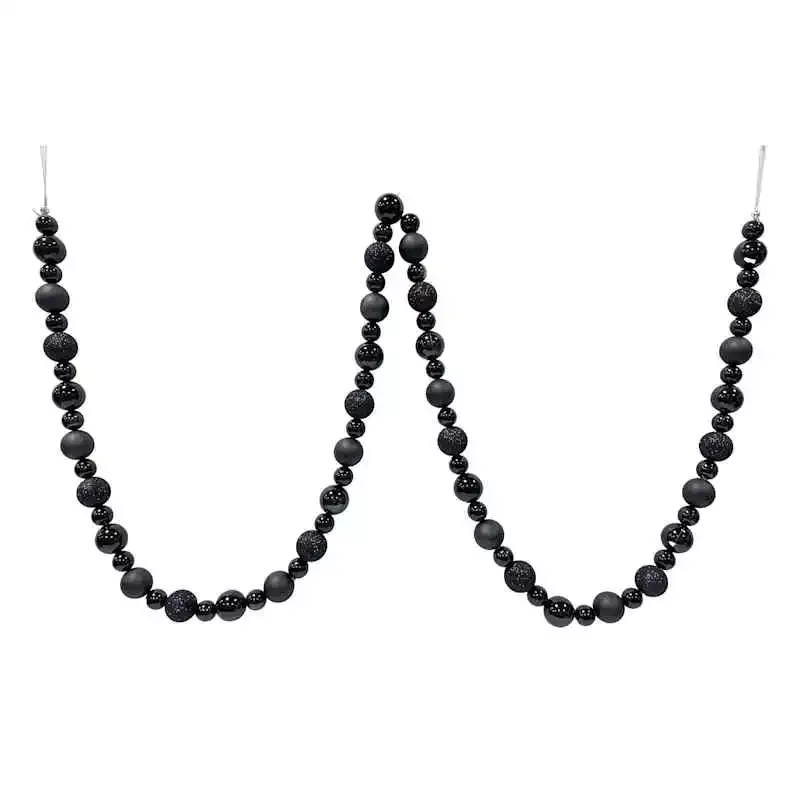 Black Ornament Garland, 72"