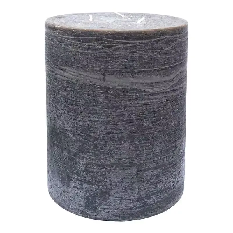 Black Unscented Pillar Candle, 6x8