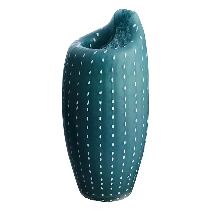Blue Coral Dot Vase, 13"