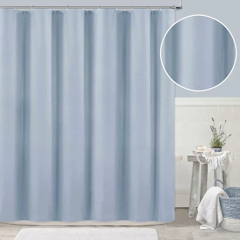 Blue Penny Striped Shower Curtain, 72"