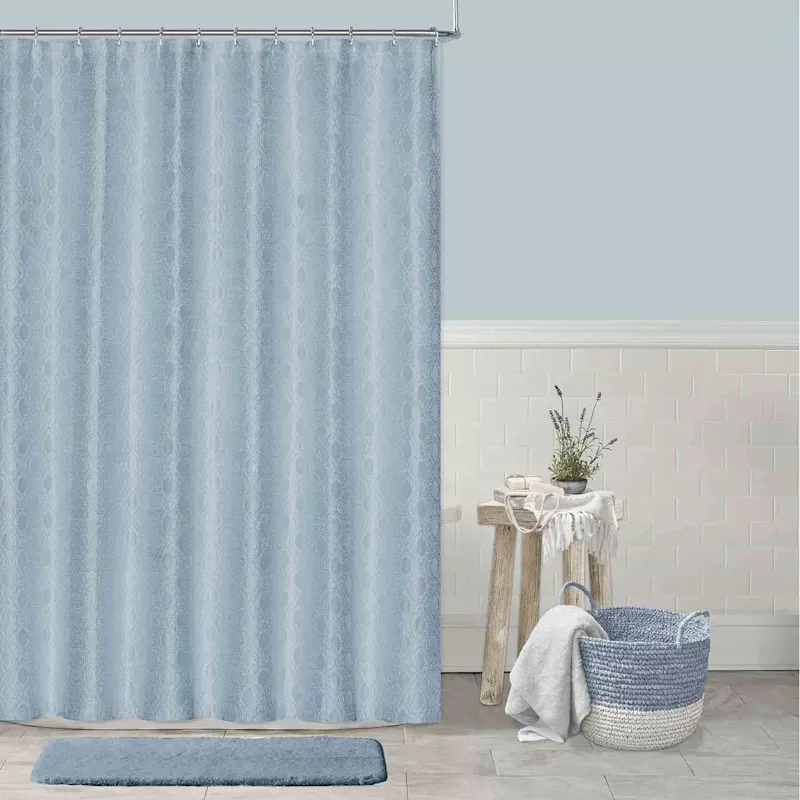 Blue Trellis Printed Shower Curtain, 72"