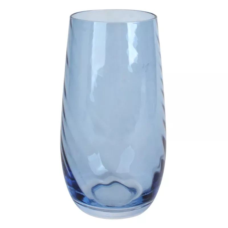 Blue Twisted Glass Cup, 18oz