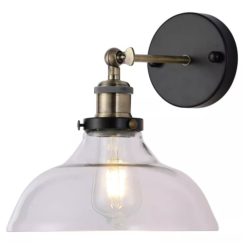 Breeins Industrial 1-light Armed Sconce With Clear Glass Shade