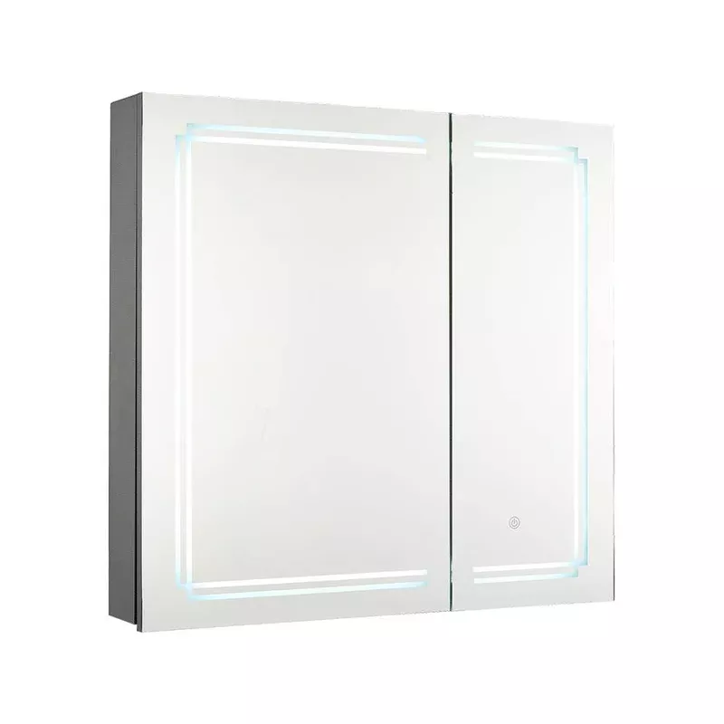 Breeins Led Bathroom Mirror Cabinet With Double Doors Adjustable Shelves