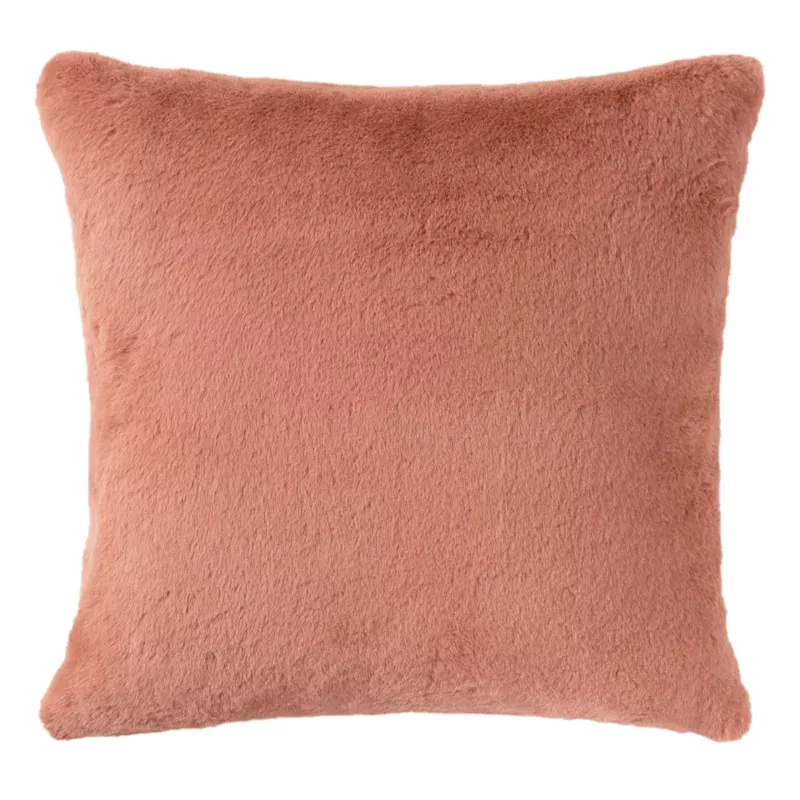 Bristol Blush Faux Fur Throw Pillow, 24"