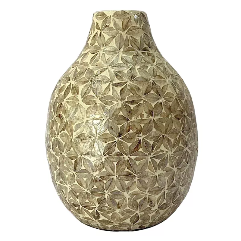 Brown Star Capiz Vase, 13"