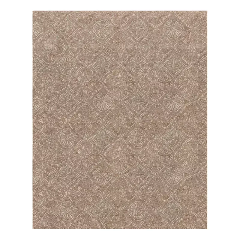 (C202) Hayne Neutral Floral Shag Area Rug, 8x10
