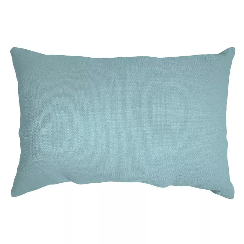 Canal Blue Canvas Lumbar Outdoor Throw Pillow, 14x20