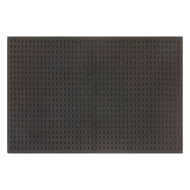 Charcoal Waffle 100% Cotton Antimicrobial Bath Rug, 20x30