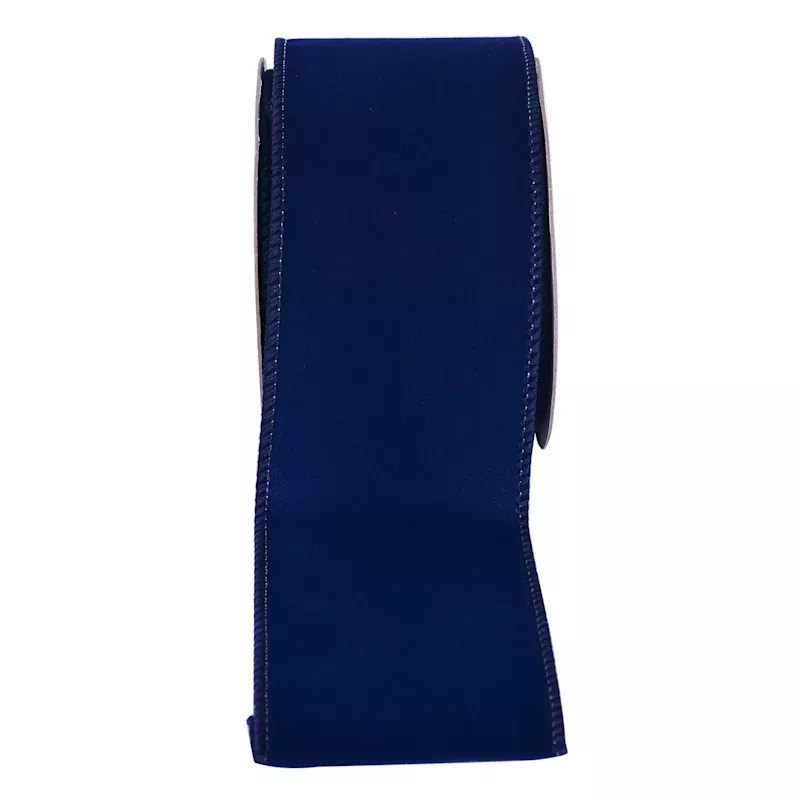 Classic Christmas 2.5" Blue Velvet Ribbon, 10yd