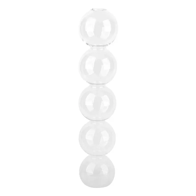 Clear Tiered Bubble Glass Vase, 11.5"