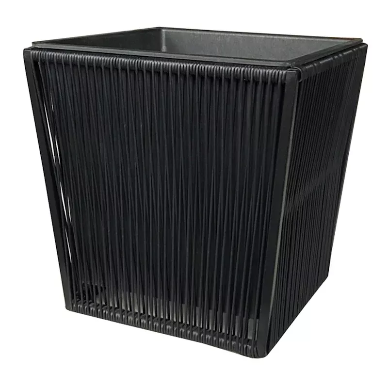 Cora Black Polyrattan Outdoor Planter, Large