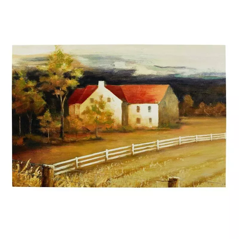 Country Farm House Canvas Wall Art, 24x36