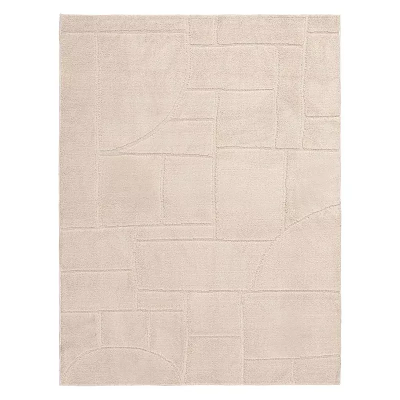 (D607) Athena Cosmo Cream High-Low Area Rug, 5x7