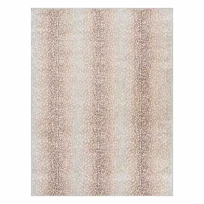 (D614) Roma Neutral Fawn Print Area Rug, 5x7