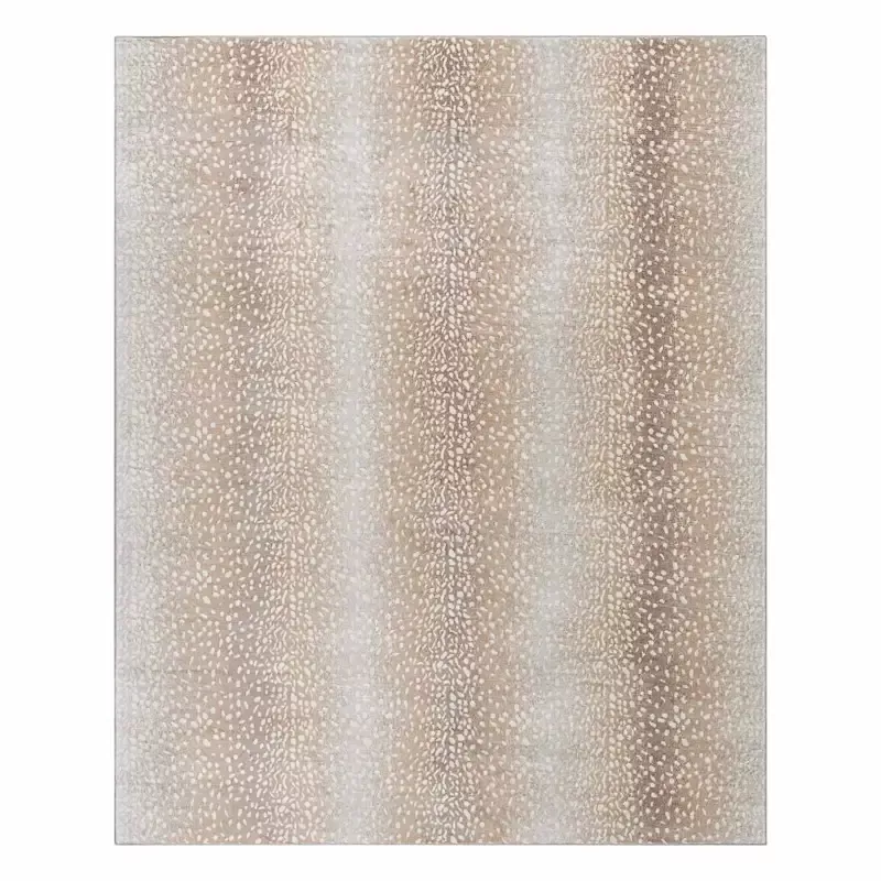 (D614) Roma Neutral Fawn Print Area Rug, 8x10
