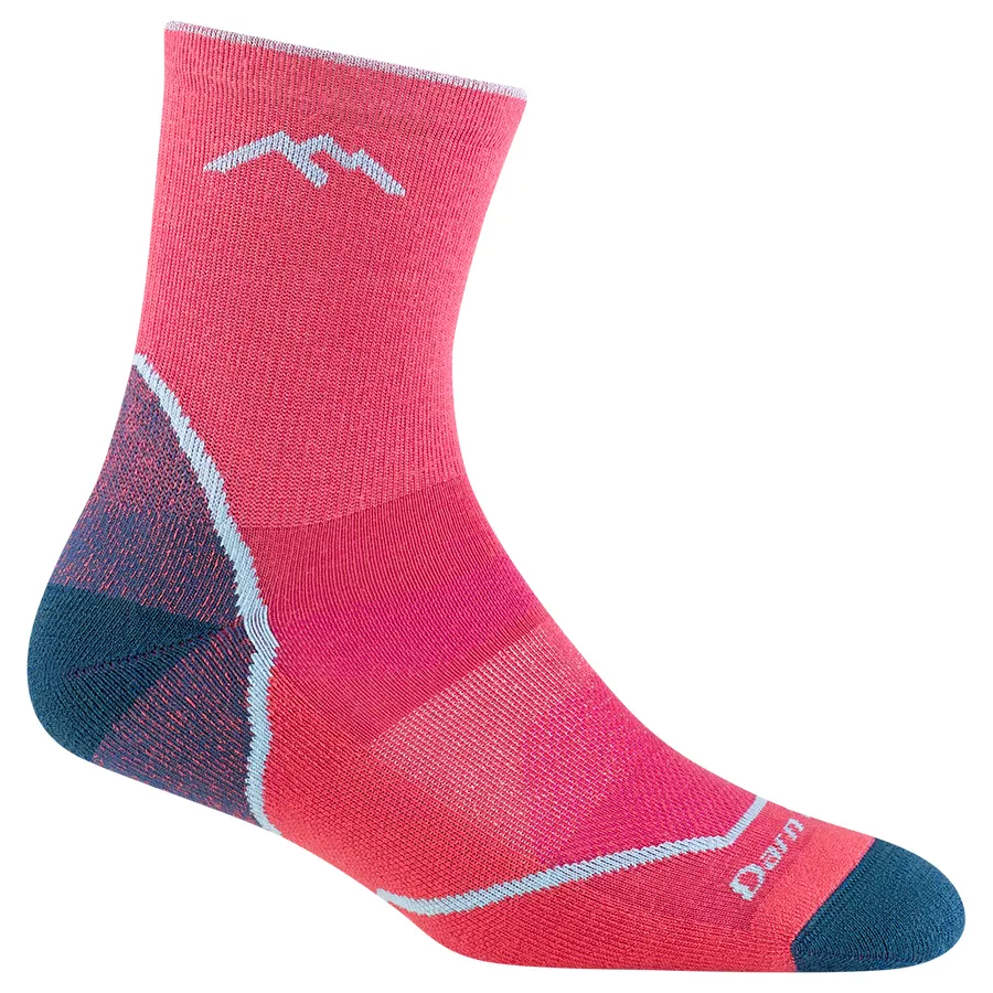 Darn Tough Girl's Light Hiker Micro Crew Lightweight Socks - Raspberry
