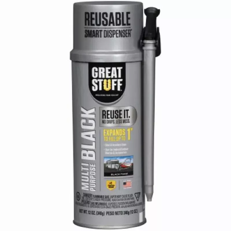 DDP 99112876 12 oz Can of Great Stuff Multi-Purpose Black Minimal Expanding Foam Sealant – Quantity of 1