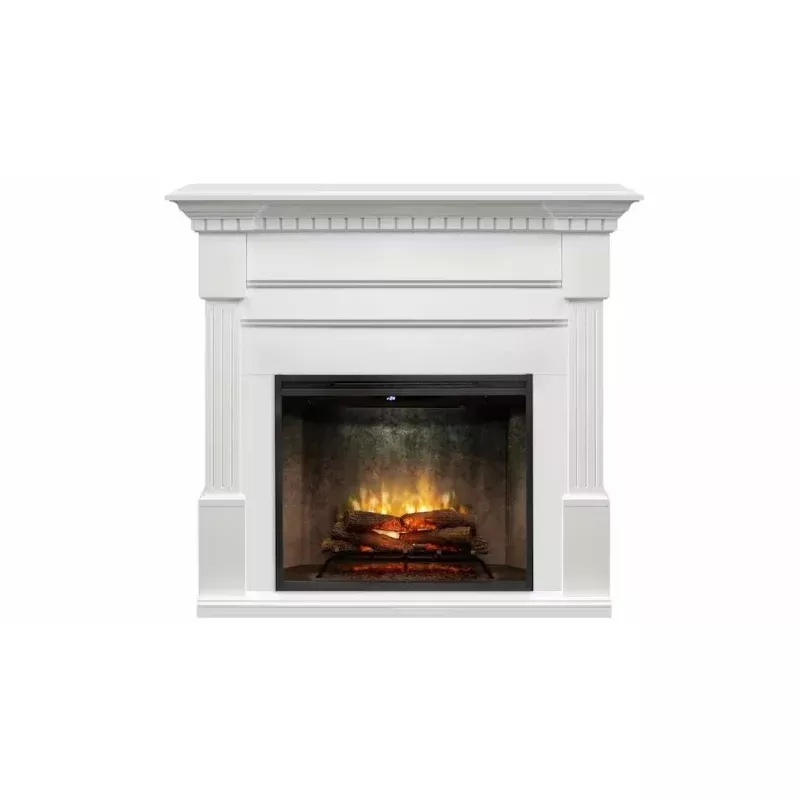 Dimplex 2kW Caden Mantle with 30 inch Revillusion Firebox in White Finish