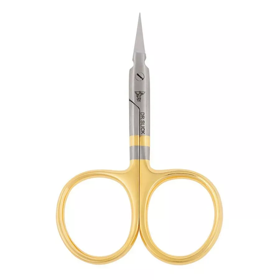 Dr. Slick Fly Tying 3 1/2" Gold Loop Arrow Scissors - Straight Tip