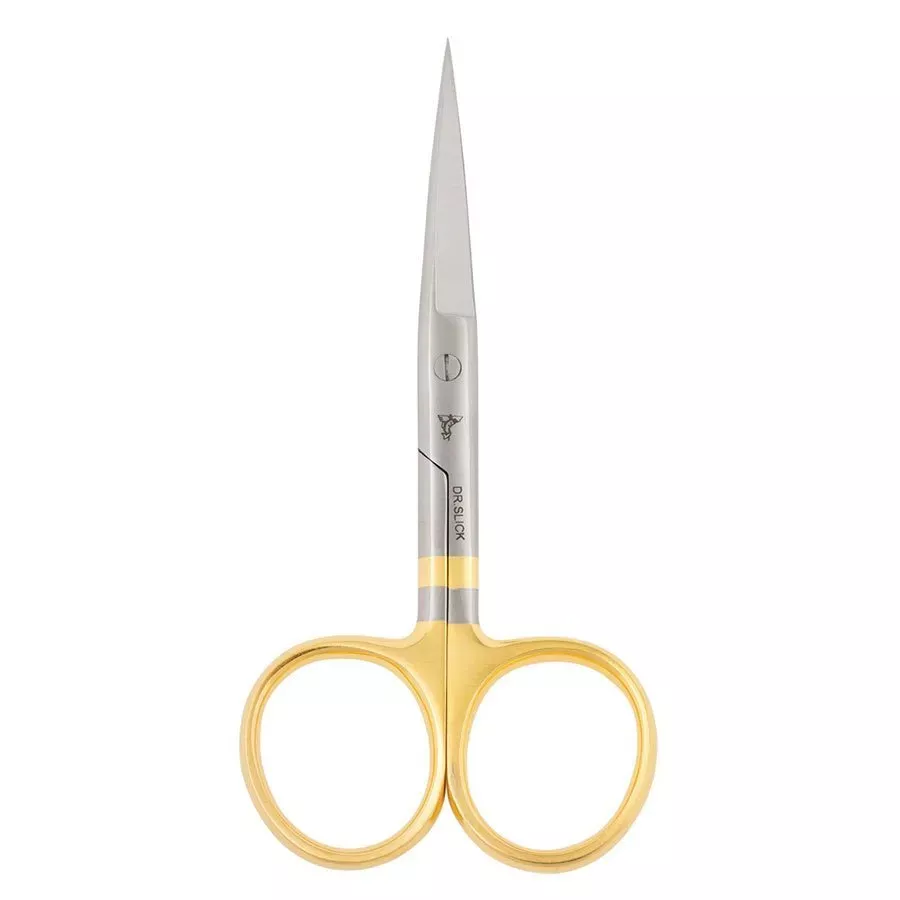 Dr. Slick Fly Tying 4 1/2" Straight Tip Gold Loop Hair Scissors