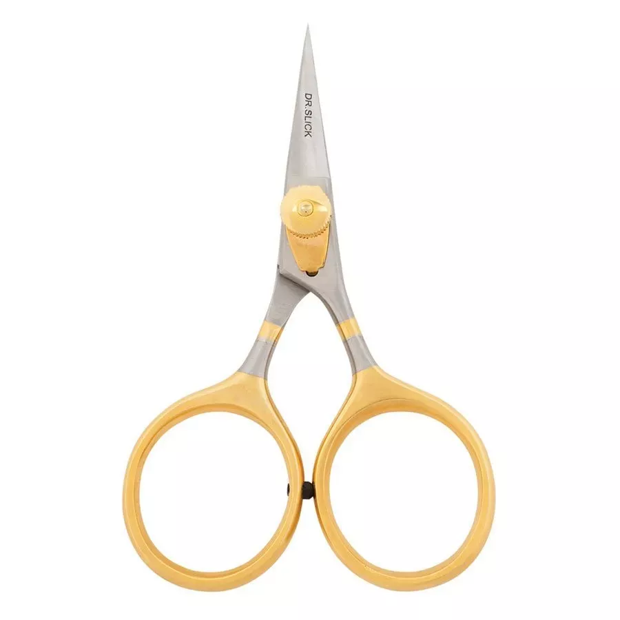 Dr Slick Razor Scissors 4" Adjustable Tension Straight Fly Tying Scissors