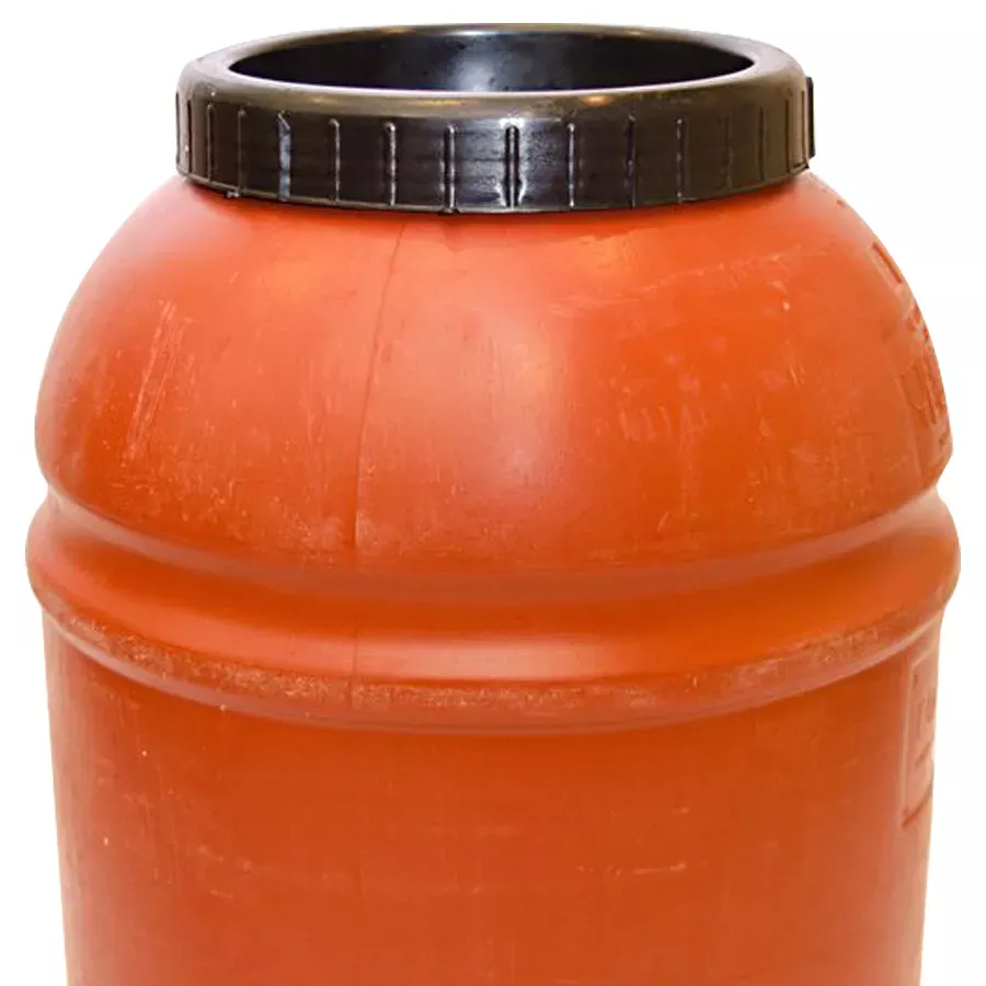 Eagle Peak Container Spigoted Used Red Poly Screw Top Barrel - 50 gal