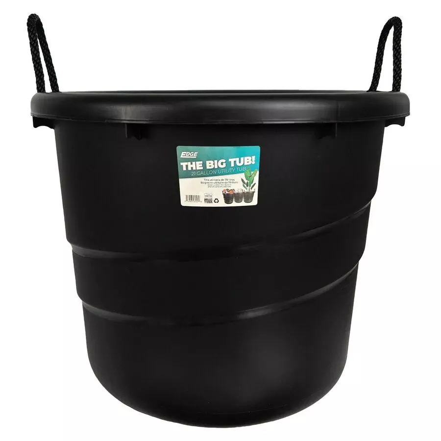 Edge Plastics The Big Tub! - Black - 21 gal