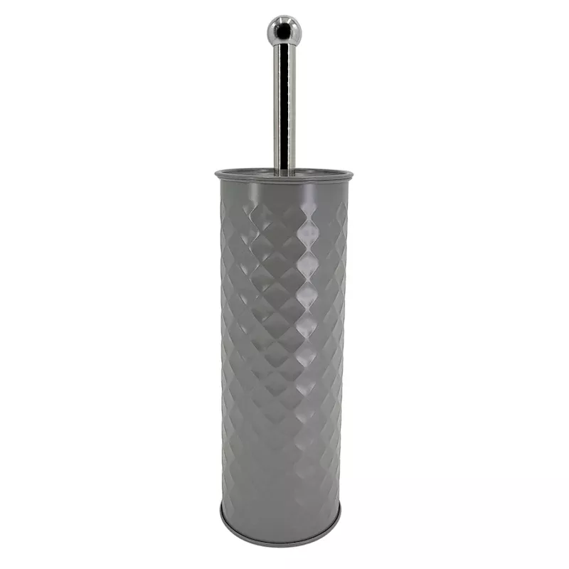 Embossed Grey Metal Toilet Bowl Brush