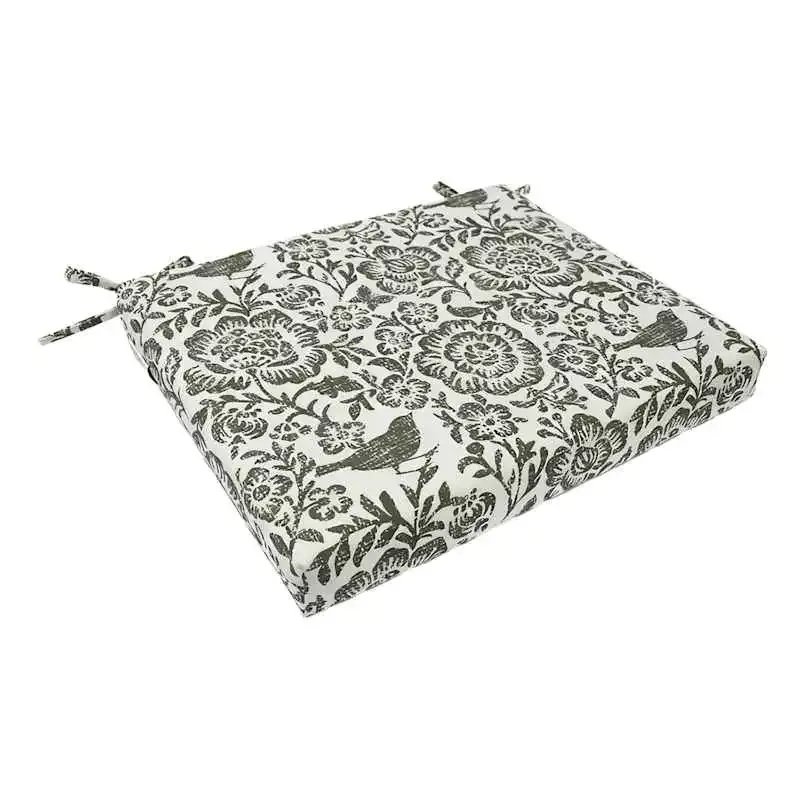 Endive Floral Outdoor Square Seat Cushion