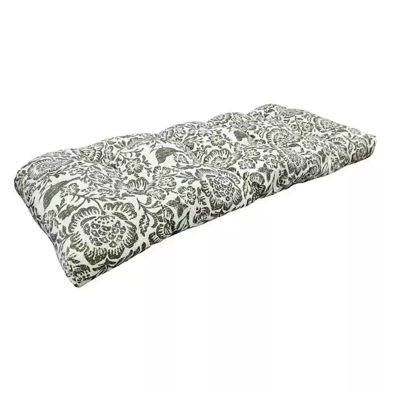 Endive Floral Outdoor Wicker Settee Cushion