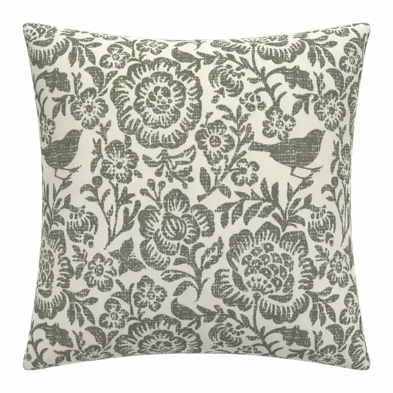 Endive Floral Oversized Square Outdoor Throw Pillow, 20"