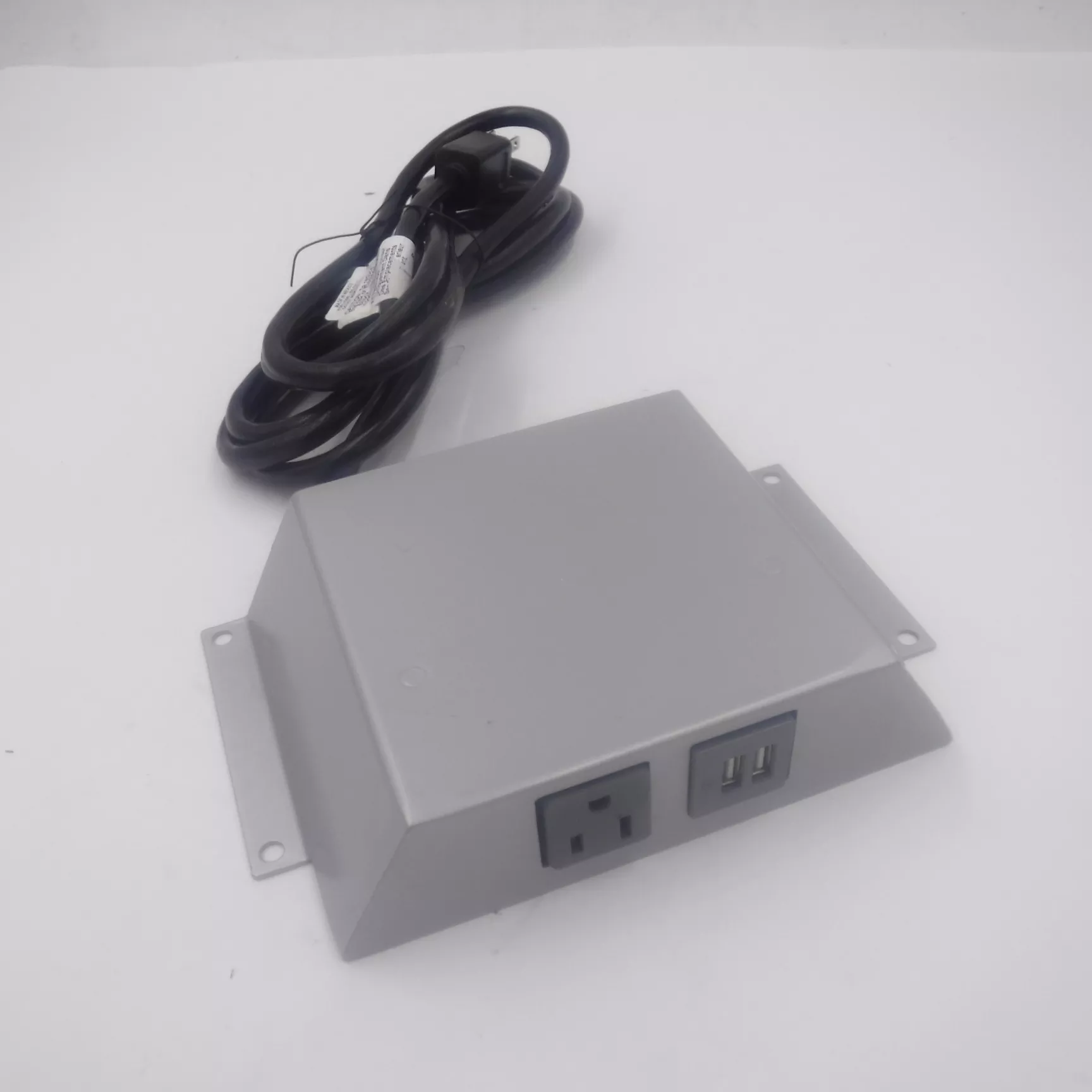 ENWORK Satellite Underdesk Angled Power Data Unit USB Ports w/10′ Cord SEE DESC